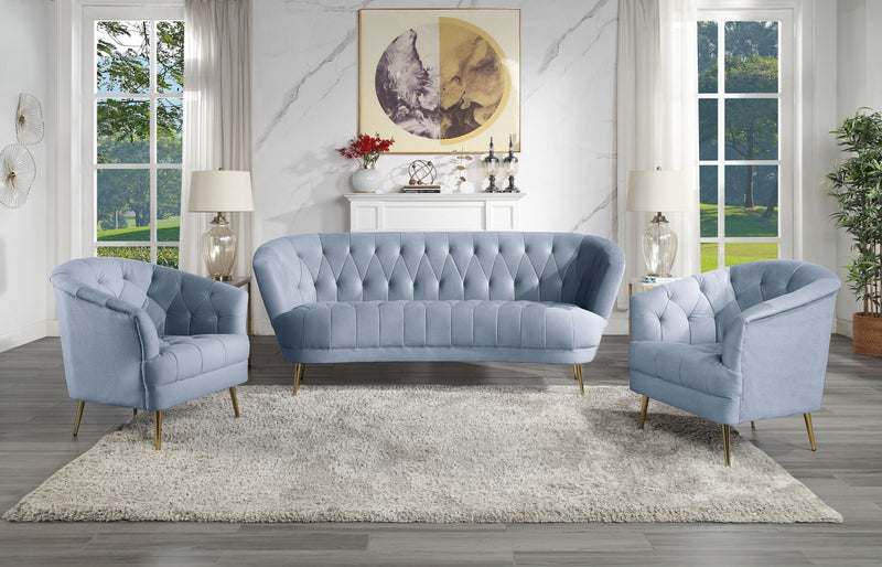 Bayram - Sofa - Light Gray Velvet