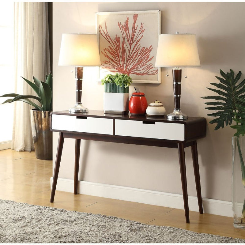 Christa - Accent Table - Espresso & White