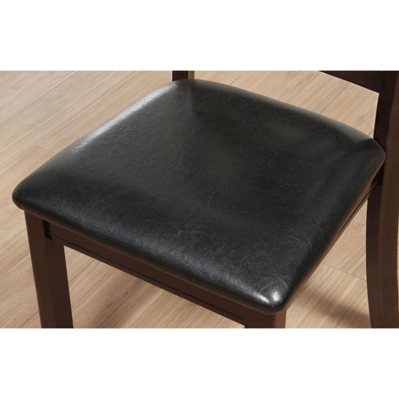 Katrien - Side Chair (Set of 2) - Black PU & Espresso