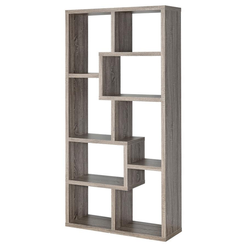 Theo - 10-Shelf Geometric Bookcase