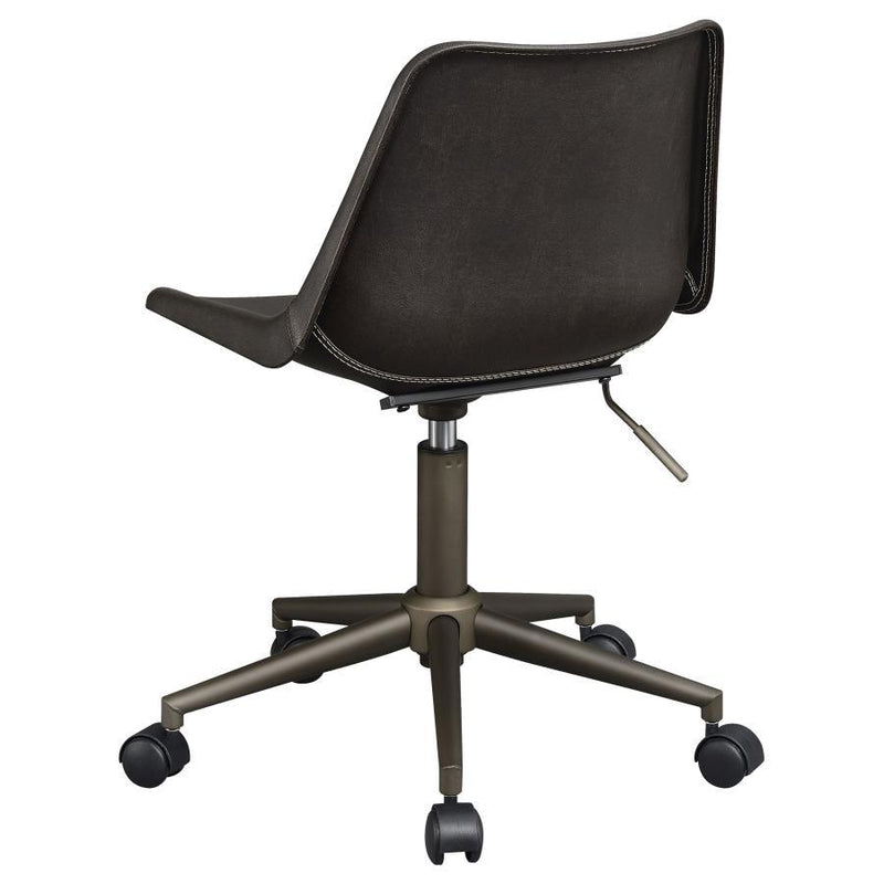 Carnell - Adjustable Height Office Chair With Casters - Brown And Rustic Taupe