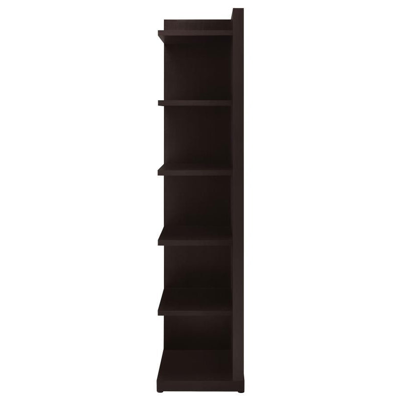 Alder - 6-Tier Corner Bookcase - Cappuccino