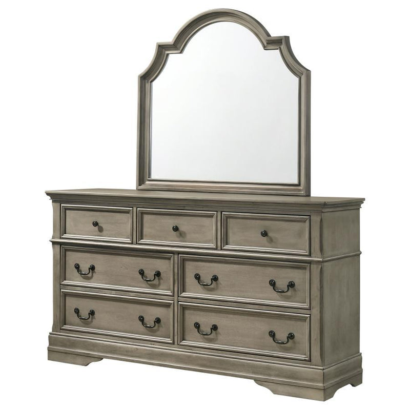 Manchester - 7-Drawer Dresser With Mirror - Wheat