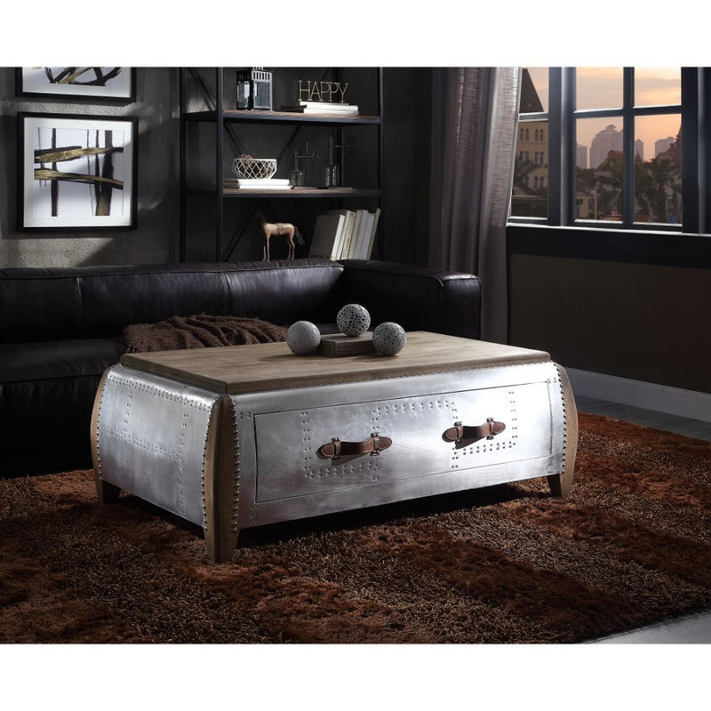 Brancaster - Coffee Table - Antique Oak & Aluminum