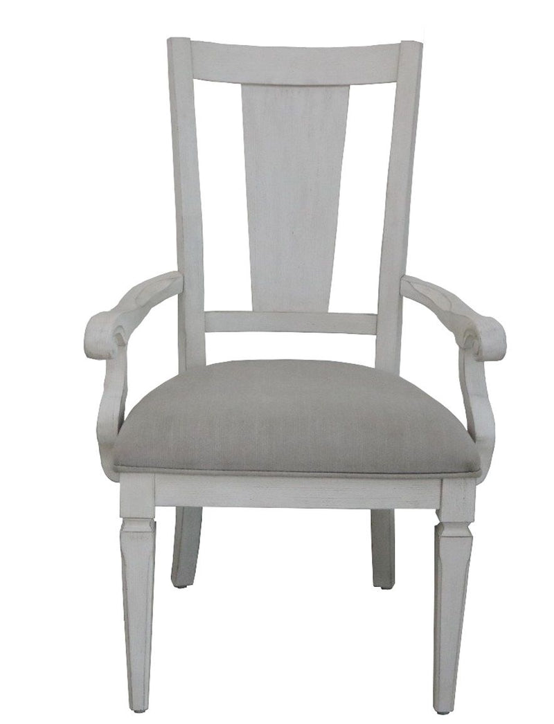 Katia - Arm Chair (Set of 2) - Light Gray & Weathered White