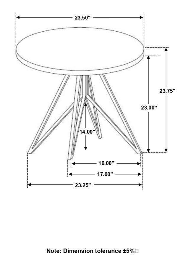 Hadi - Round End Table With Hairpin Legs - Cement And Gunmetal