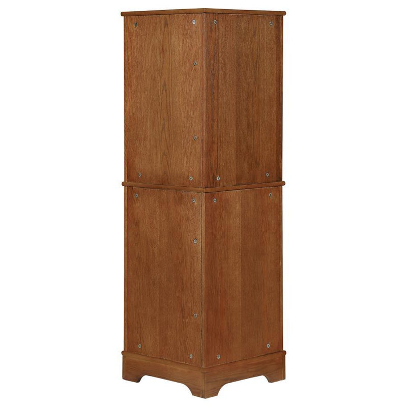 Coreosis - 4-Shelf Corner Curio Cabinet - Golden Brown