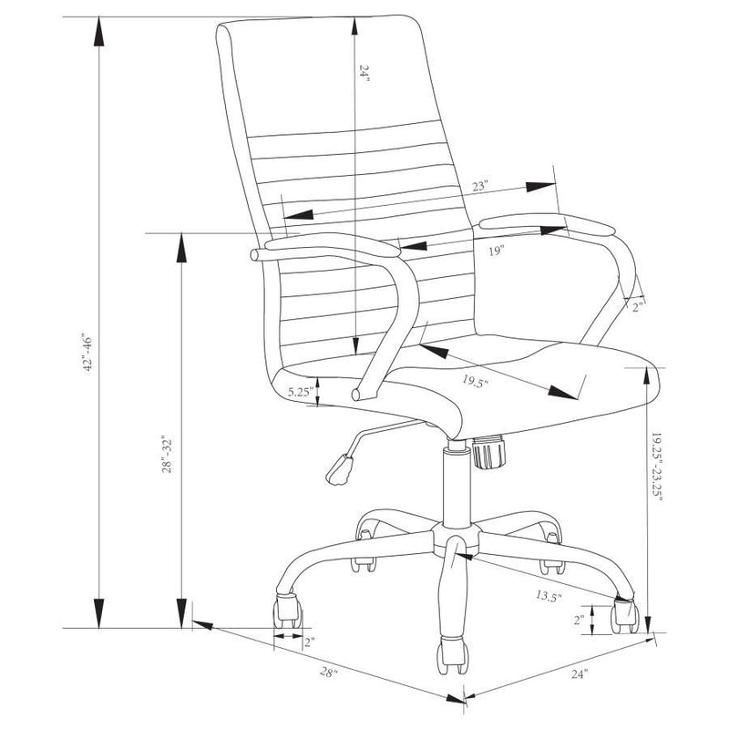 Abisko - Upholstered Office Chair With Casters - Gray And Chrome