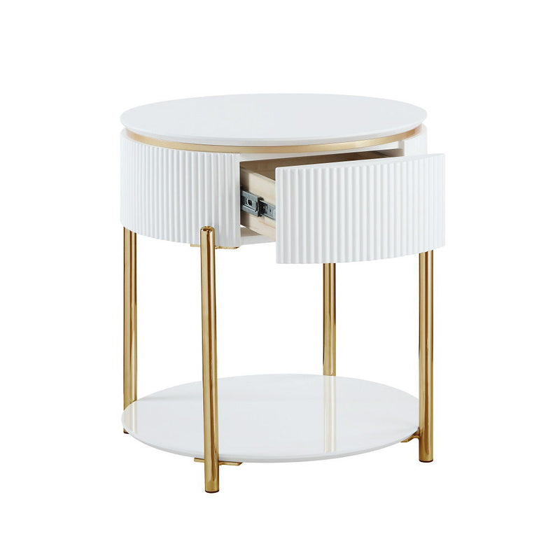 Daveigh - End Table - White High & Gold