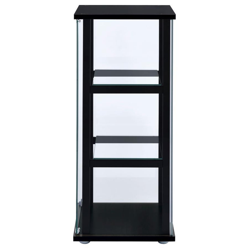 Cyclamen - 3-Shelf Glass Curio Cabinet - Black And Clear