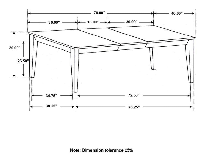 Louise - Rectangular Dining Table With Extension Leaf - Black