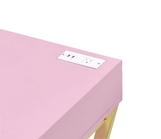 Coleen - Desk - Pink & Gold Finish