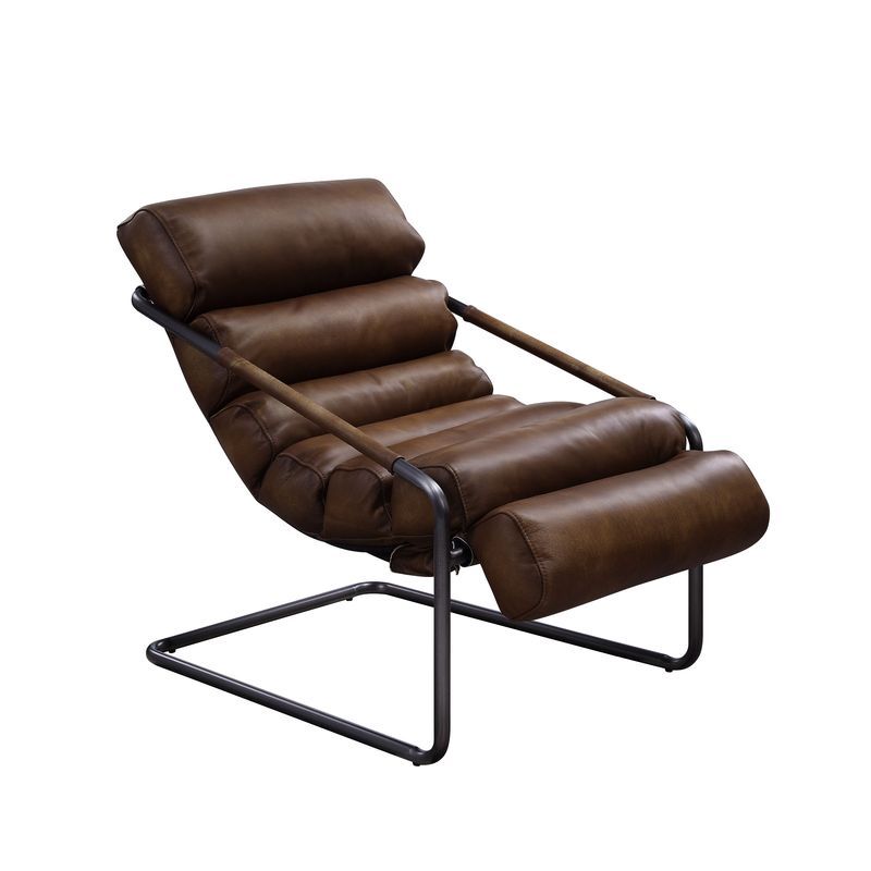 Dolgren - Accent Chair - Sahara Top Grain Leather & Matt Iron Finish