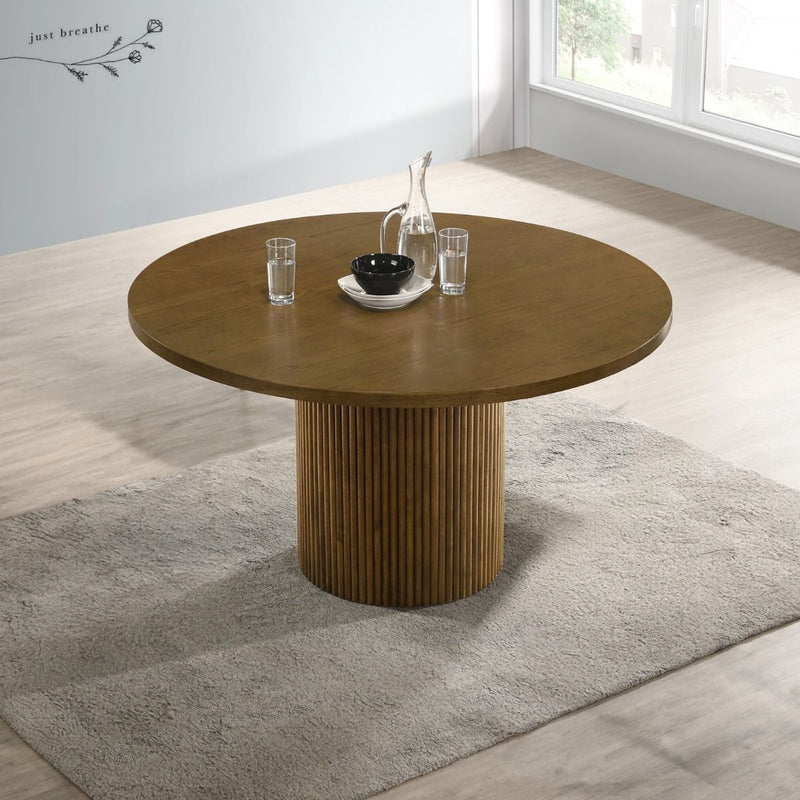 Hezrai - Round Dining Table - Light Brown