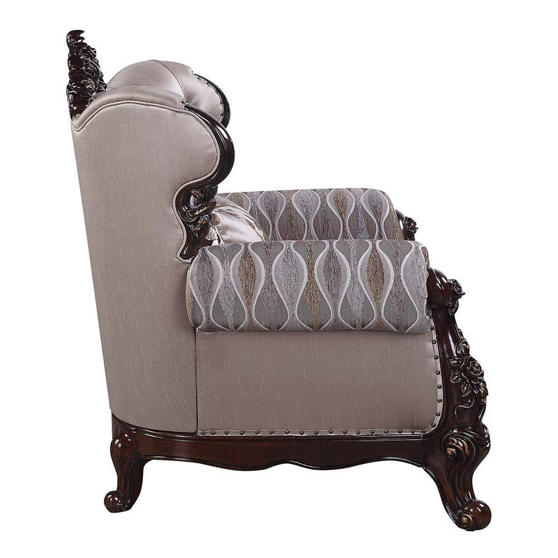 Benbek - Chair - Fabric & Antique Oak Finish