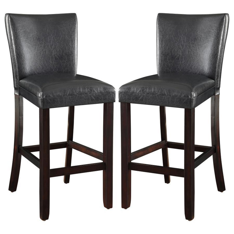 Alberton - Upholstered Bar Stools (Set of 2) - Black And Cappuccino