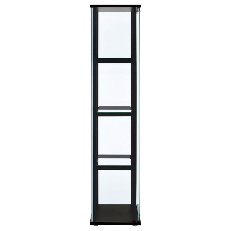 Cyclamen - 4-Shelf Glass Curio Cabinet - Black And Clear