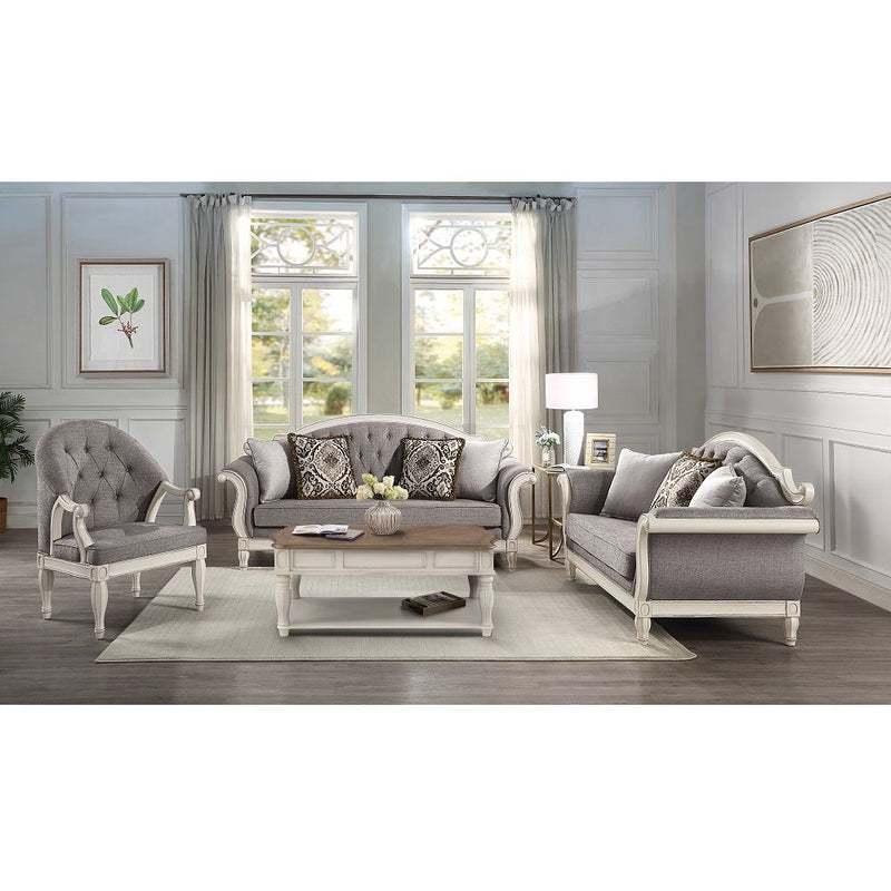 Florian - Chair - Gray & Antique White