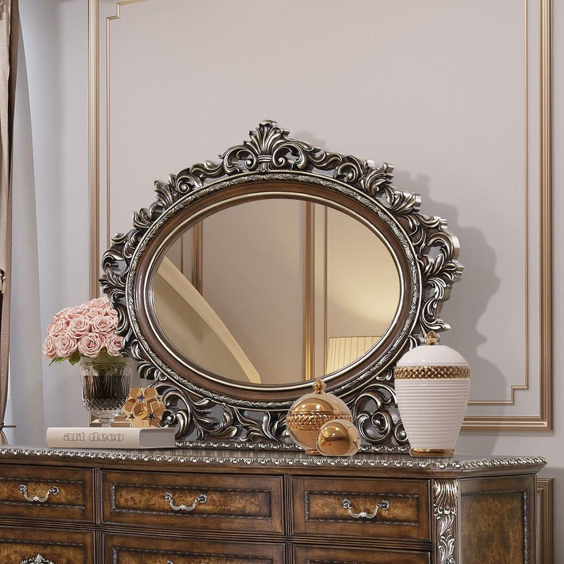 Devany - Oval Mirror - Cherry