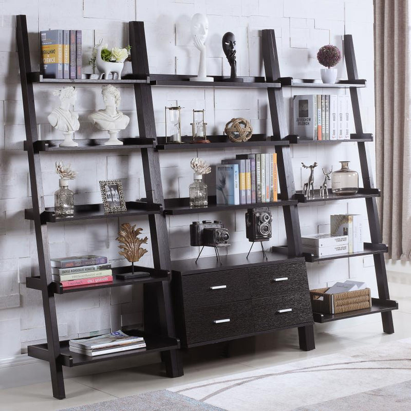 Colella - 5-Shelf Ladder Bookcase - Cappuccino