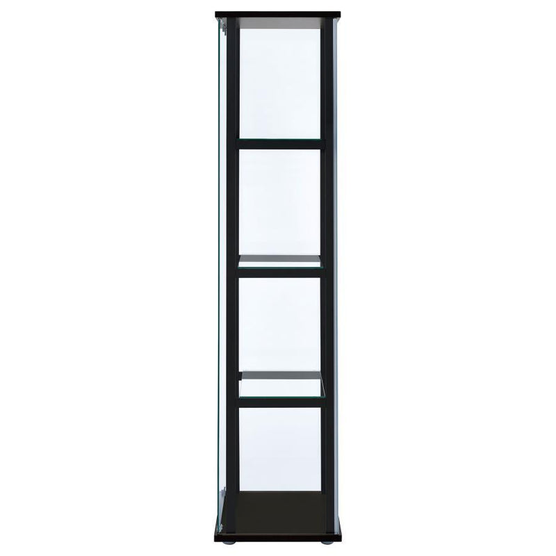 Cyclamen - 4-Shelf Glass Curio Cabinet - Black And Clear