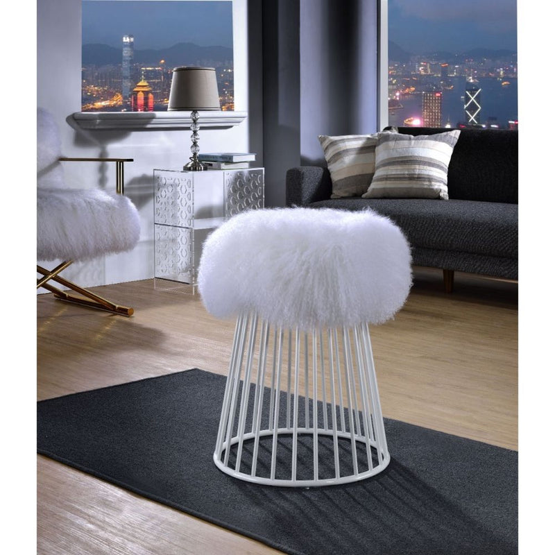 Bagley - Ottoman - Wool & White