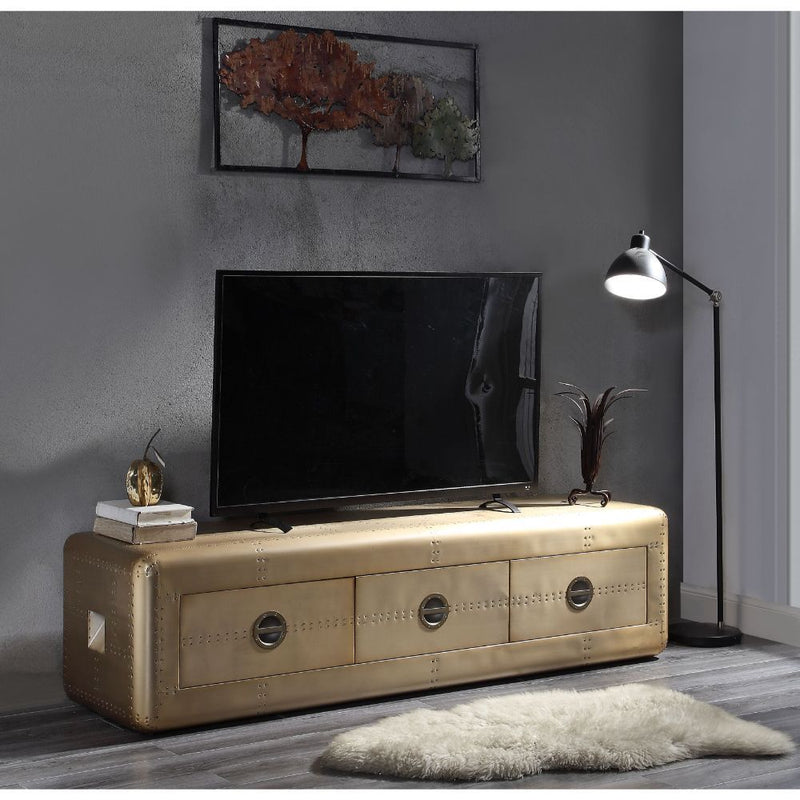 Jennavieve - TV Stand - Gold Aluminum