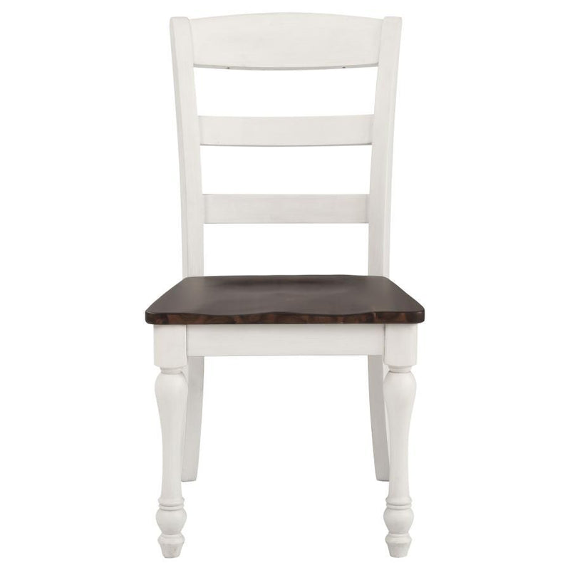 Madelyn - Ladder Back Side Chairs (Set of 2) - Dark Cocoa And Coastal White