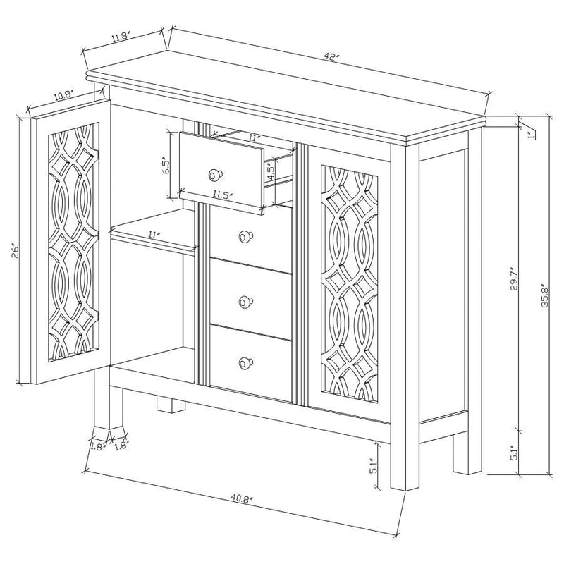 Rue - 4-Drawer Accent Cabinet - Antique Blue