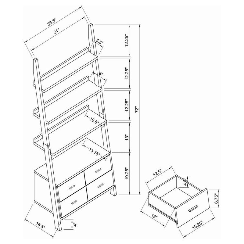 Colella - 3 Piece Storage Ladder Bookcase Set - Cappuccino