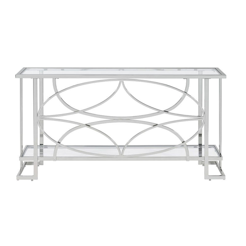 Kalan - Sofa Table - Glass & Silver