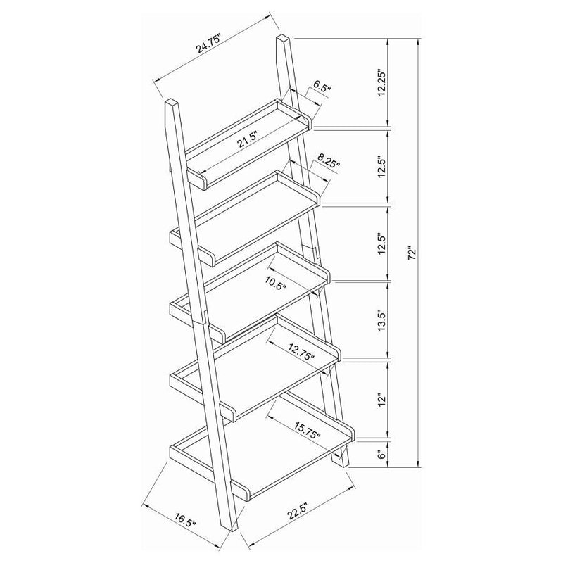 Colella - 3 Piece Storage Ladder Bookcase Set - Cappuccino