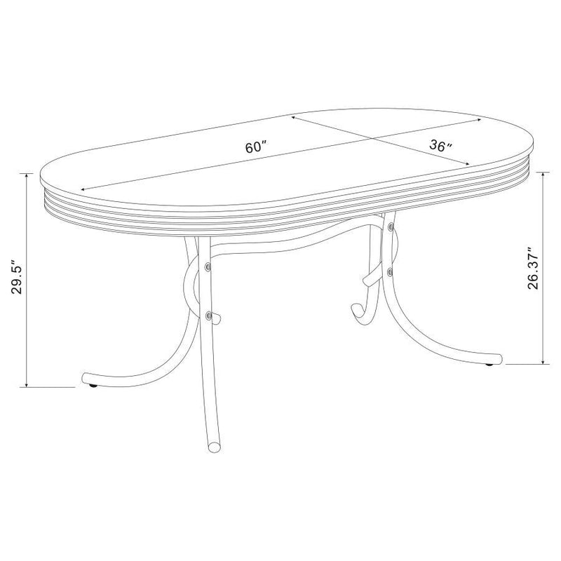 Retro - Oval Dining Table - Glossy White And Chrome