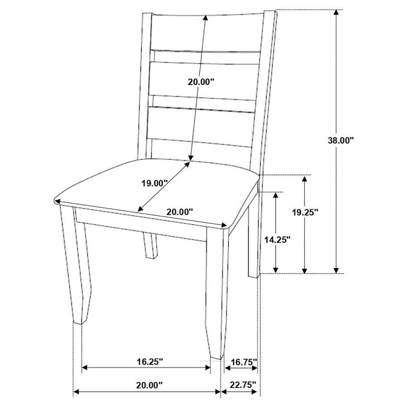 Alston - Ladder Back Dining Side Chairs (Set of 2) - Knotty Nutmeg And Gray