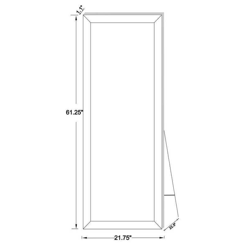 Soline - Rectangle Cheval Mirror - Silver