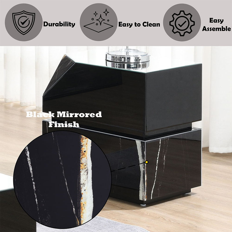 Drisana - End Table - Black Mirrored Finish