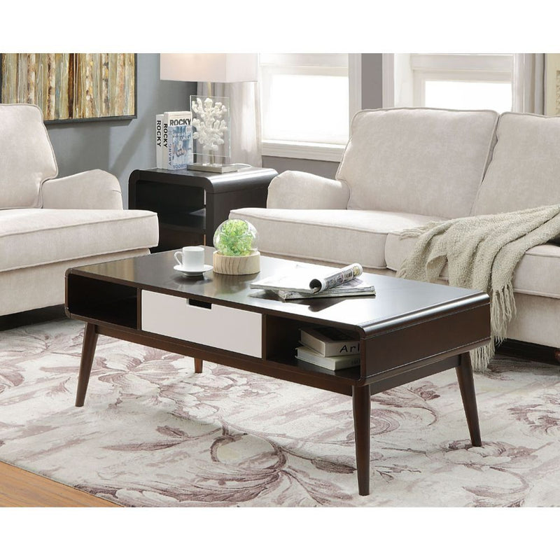 Christa - Coffee Table - Espresso & White