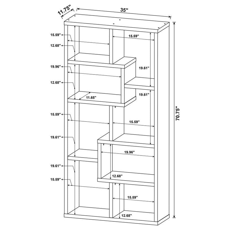 Theo - 10-Shelf Geometric Bookcase