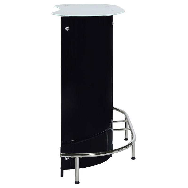 Lacewing - 1-Shelf Bar Unit - Glossy Black And White