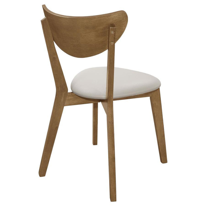 Kersey - Dining Side Chairs With Curved Backs (Set of 2) - Beige And Chestnut