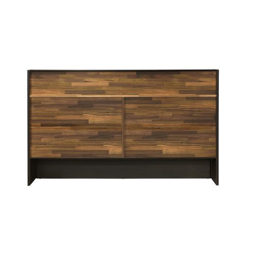 Eos - Queen Bed - Walnut & Black Finish