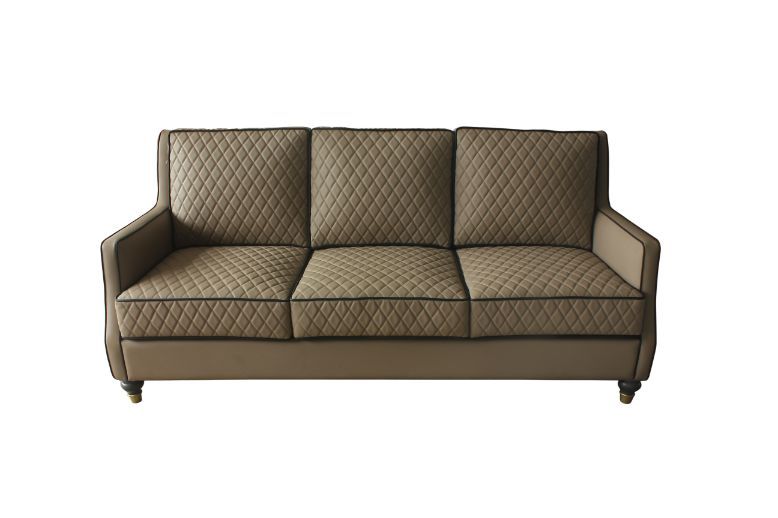 House - Marchese Sofa - Tan PU & Tobacco Finish