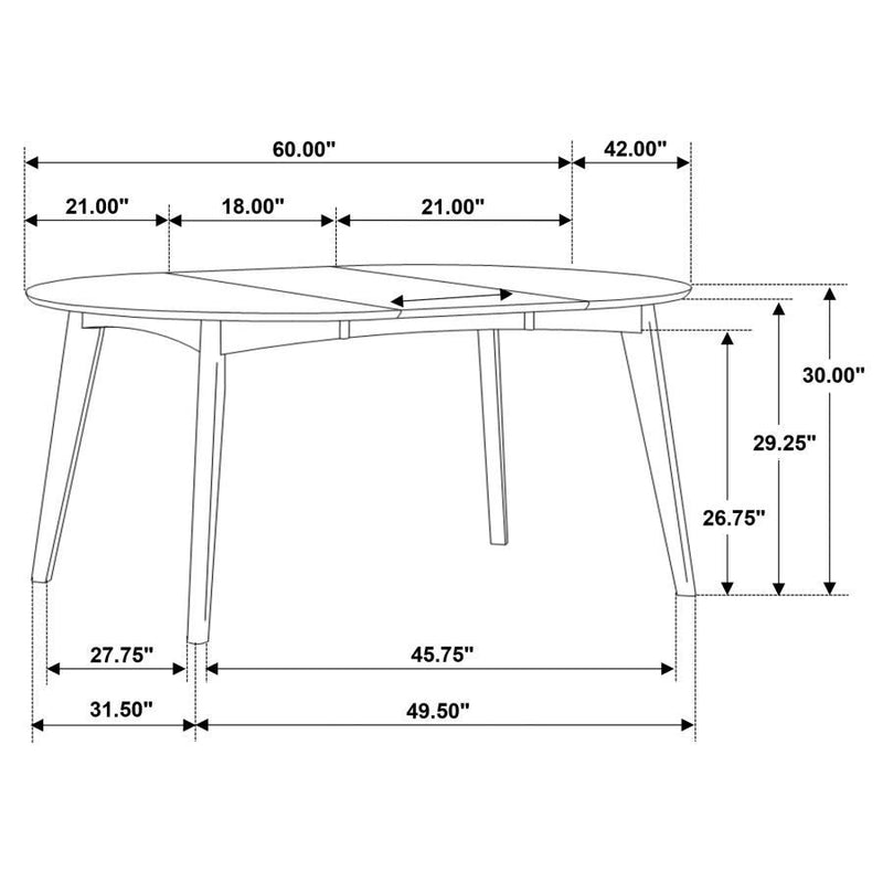 Jedda - 5 Piece Dining Room Set - Dark Walnut And Black