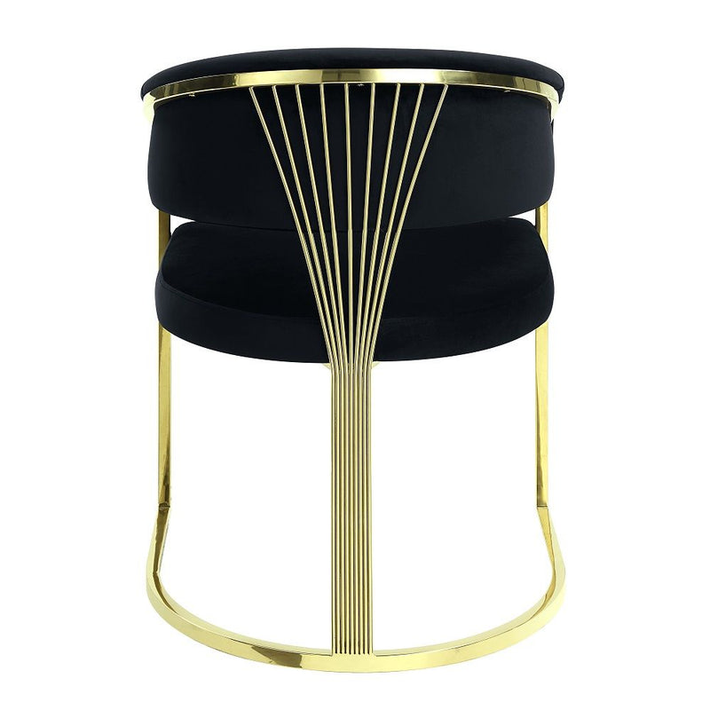 Fallon - Side Chair (Set of 2) - Black Velvet & Mirrored Gold