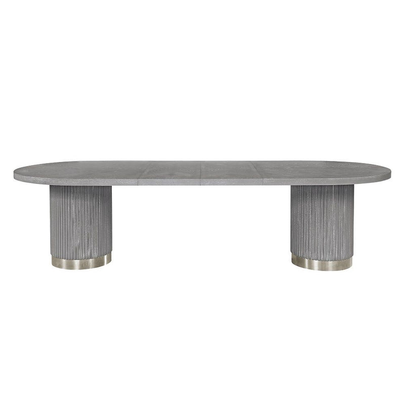 Adalynn - Dining Table With 2 Leaves - Weathered Gray Oak