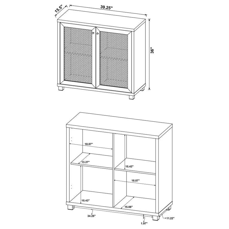 Mchale - Accent Cabinet With Two Mesh Doors - Golden Oak