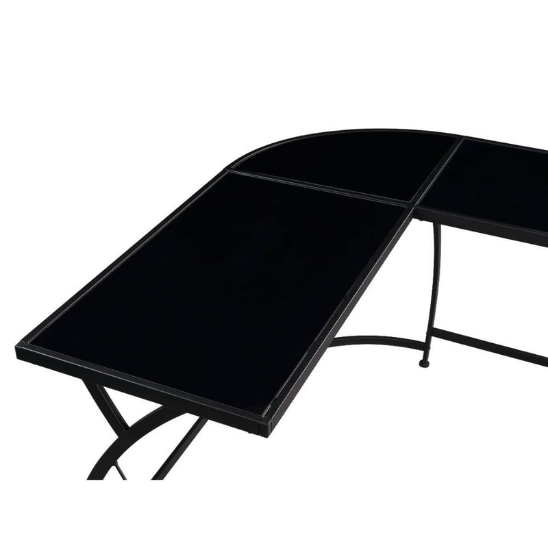 Janison - Desk - Black Glass & Black