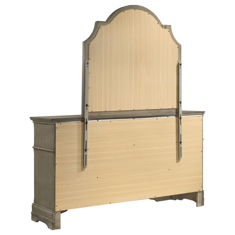 Manchester - 7-Drawer Dresser With Mirror - Wheat