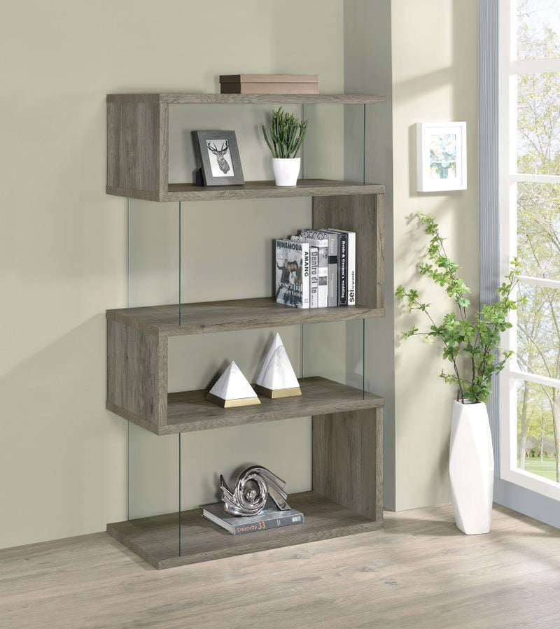 Emelle - 4-Shelf Bookcase With Glass Panels