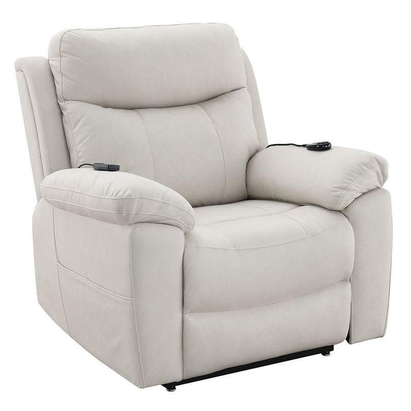 Chriki - Power Recliner With Lift & Heating & Massage - Beige Fabric